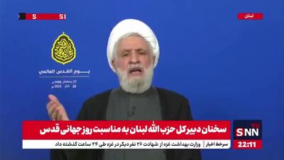 شیخ نعیم قاسم: پشتیبانی حزب الله از فلسطین در عالی ترین رتبه خود را نشان داد