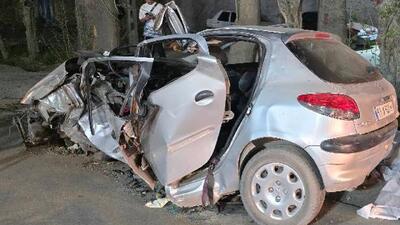 فوت سه نفر در حادثه برخورد پژو با درخت