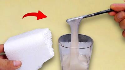 یک ایده خلاقانه برای ساخت چسب قوی با فوم و بنزین (فیلم)
