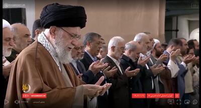 از احوالپرسی رهبری با مسئولان تا شعار حیدر حیدر نمازگزاران