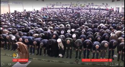 عکسی از پزشکیان، سیدحسن خمینی، عراقچی، سردار سلامی و قالیباف در صف اول نماز عید فطر به امامت رهبر انقلاب