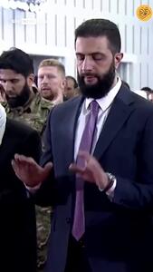 نماز عید فطر با حضور جولانی در کاخ الشعب دمشق