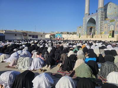 برگزاری نماز عیدفطر در امامزادگان سید محمد و امیر نظام الدین حاجی‌آباد