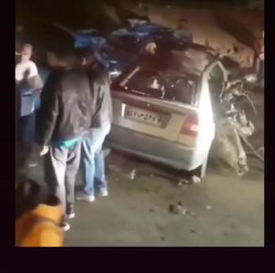 فیلم تصادف مرگبار در جاده نورآباد / ۶ نفر کشته و 3 نفر مجروح شدند