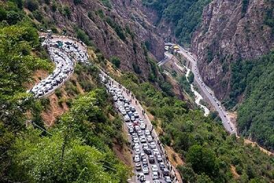 ترافیک سنگین صبحگاهی در جاده چالوس و هراز