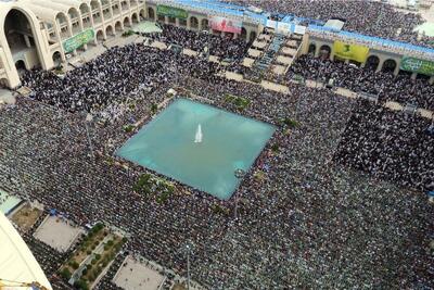 عکس | نمای هوایی نماز عید فطر در مصلای تهران