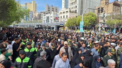 تشییع پیکر ۲ نفر از پرسنل کلانتری شهید رجایی مشهد
