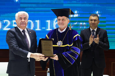 تیپ متفاوت مسعود پزشکیان در تاجیکستان + عکس