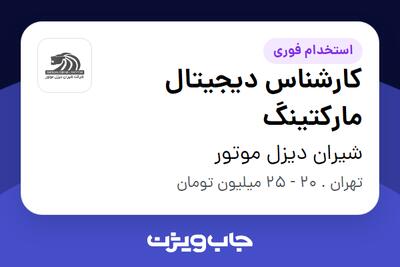 استخدام کارشناس دیجیتال مارکتینگ در شیران دیزل موتور