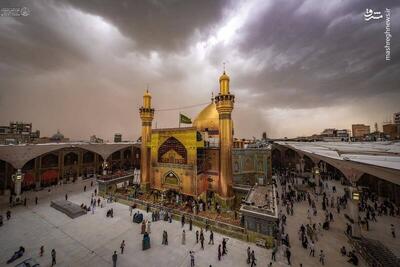 لحظاتی از بارش باران در حرم امیرالمومنین(ع) در نجف اشرف