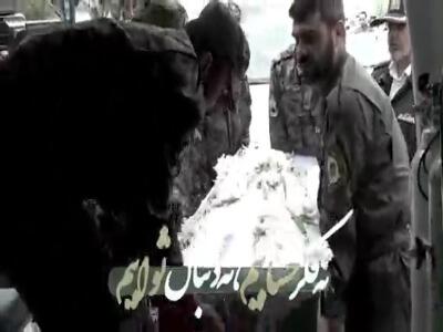 لحظاتی از وداع با پیکر ۲ شهید فراجا در مشهد