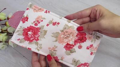 آموزش ساده و ابتدایی دوخت کیف پول با یک تکه پارچه اضافه