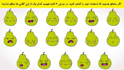 اگر مشتاق هستید که استعداد خود را کشف کنید، در عرض 6 ثانیه بفهمید کدام یک از این گلابی ها دوقلو ندارند!