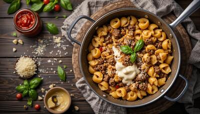 طرز تهیه ماکارونی خامه ای سریع و خوشمزه