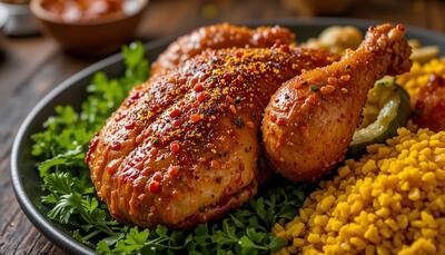 طرز تهیه مرغ سوخاری زعفرانی خوشمزه و ترد
