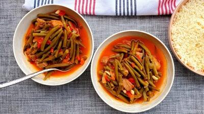 دستور پخت خورش لوبیا سبز | این خورش خوشمزه رو هم با گوشت قرمز می تونی درست کنی هم گوشت مرغ