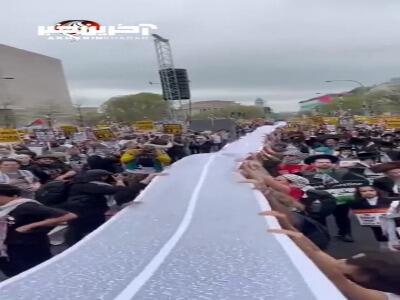 طومار اسامی شهدای غزه در آمریکا