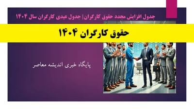 حقوق کارگران با افزایش باورنکردنی در سال ۱۴۰۴/افزایش شگفت‌انگیز حقوق کارگران+حداقل دستمزد در ۱۴۰۴ اندیشه معاصر
