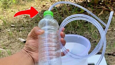 نحوه ساخت پمپ آب فقط با بطری پلاستیکی / بدون نیاز به برق