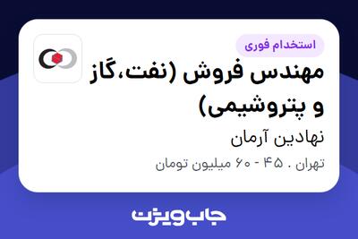 استخدام مهندس فروش (نفت،گاز و پتروشیمی) در نهادین آرمان