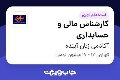 استخدام کارشناس مالی و حسابداری در آکادمی زبان آینده