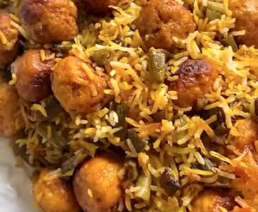 طرز تهیه لوبیا پلو با قلقلی مرغ - سبک ایده آل