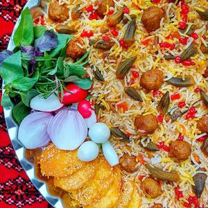 طرز تهیه بامیه پلو با گوشت قلقلی خوشمزه