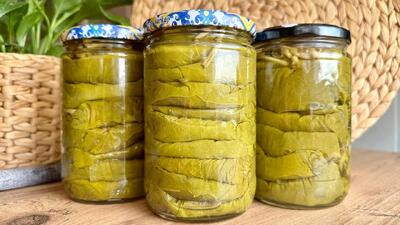 طرز نگهداری از برگ انگور / آموزش قدم به قدم کنسرو کردن برگ انگور