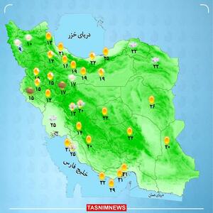 رگبار و رعدوبرق امروز و فردا در این استان ها + نقشه هوای استان ها
