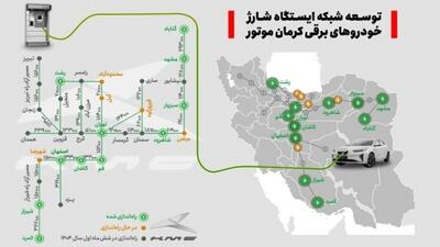 توسعه سراسری ایجاد ایستگاه‌ شارژ خودروهای برقی کرمان موتور