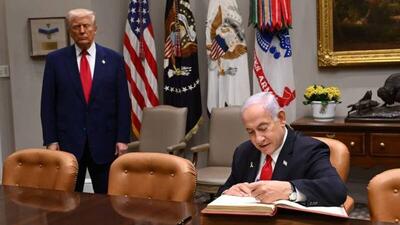 فیلم/ ترامپ پیشخدمت نتانیاهو در کاخ سفید!