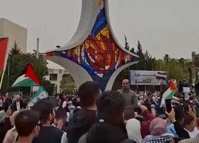 فیلم/ تظاهرات اهالی دمشق در حمایت از غزه