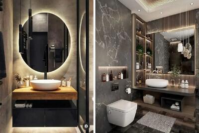 روشویی های مدرن و دارای نمای فوق لوکس /  سبک های جدید با آینه های بزرگ و کارکردی جذاب