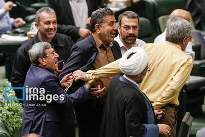 تصویری از مهدی کوچک‌زاده، نماینده پرحاشیه تهران در جلسه علنی امروز مجلس