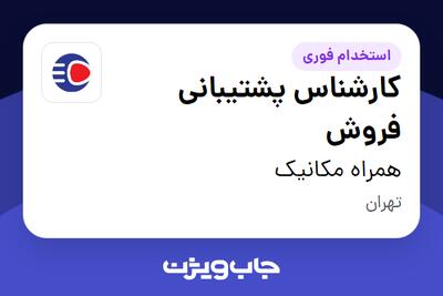 استخدام کارشناس پشتیبانی فروش در همراه مکانیک