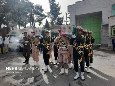 مراسم تشییع پیکر پاک شهیدان مرزبانی در ایلام