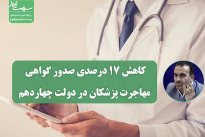 کاهش ۱۷ درصدی صدور گواهی مهاجرت پزشکان در دولت چهاردهم