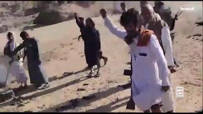 تصاویری از سرنگونی پهپاد ام کیو ۹ آمریکا در یمن
