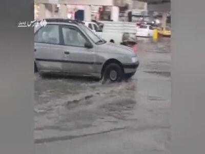 آبگرفتگی معابر اردبیل پس از باران