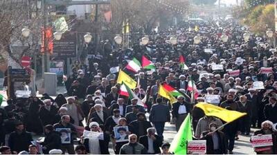 تصویری از راهپیمایی ضداسراییلی در قم که سر و صدا کرد