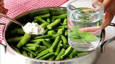 طرز تهیه خوراک لوبیا سبز / دستور پخت لوبیا سبز با روغن زیتون