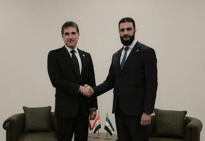 دیدار بارزانی و جولانی/ تاکید بر اهمیت آشتی و ثبات در سوریه و حل مشکلات از طریق راهکارهای سیاسی