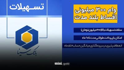 شرایط دریافت وام ۳۰۰ میلیون تومانی بدون سود بانک سینا / فرصتی استثنایی برای مشتریان