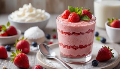 طرز تهیه دسر دنت توت فرنگی خوشمزه در خانه