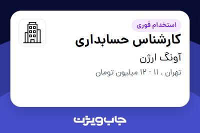 استخدام کارشناس حسابداری در آونگ ارژن