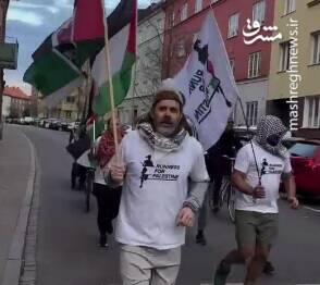 راهپیمایی با پرچم فلسطین در مالمو سوئد + فیلم