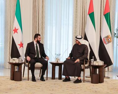 دیدار جولانی با وزیر امور خارجه امارات در ابوظبی