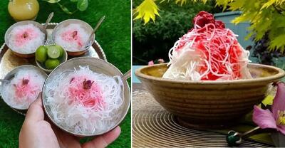 طرز تهیه فالوده شیرازی با نشاسته در خانه / دسر خنک و خوشمزه با بهترین دستور