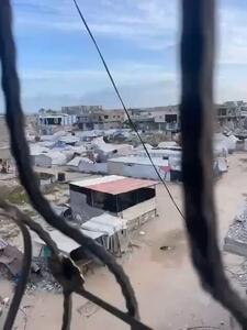 لحظه بمباران هولناک مرکز توزیع آرد در غزه