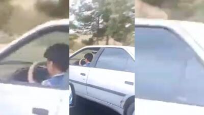 پژویی که راننده‌اش کودک ۹ ساله بود، توقیف شد (فیلم)